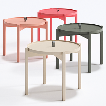 Aggy Pastel Pink Table: Stylish, Functional, and Vibrant 3D model image 1 