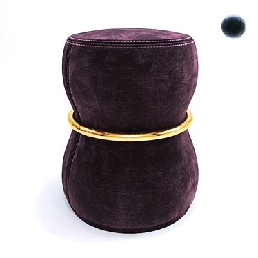 River Pouf: Stylish and Convenient Seating 3D model image 1 