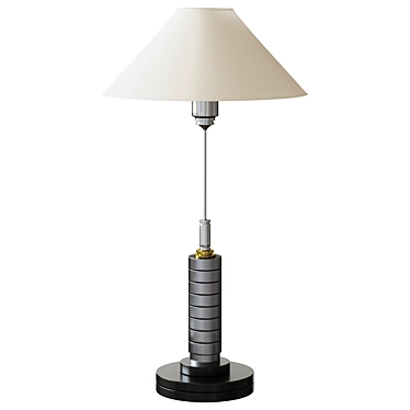 Elegant Steel and Marble Table Lamp 3D model image 1 