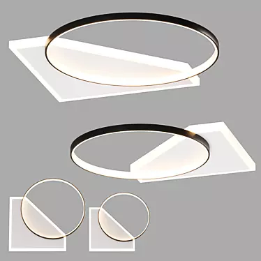 Elegant Ceiling Lamp with 3 Color Lights 3D model image 1 