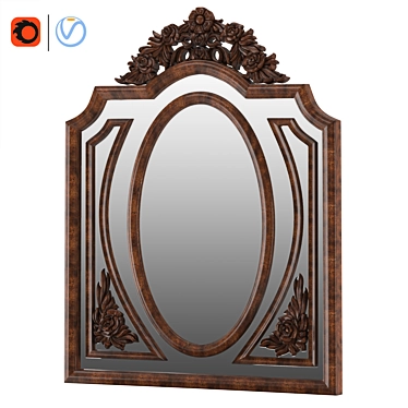 Elegant Carved Mirror - 500x640mm 3D model image 1 