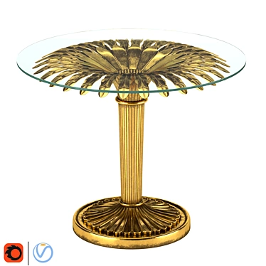 Round Flower Table: 840x840x740 mm 3D model image 1 