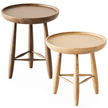 Elegant Wooden Side Tables: Ramirez 3D model image 1 