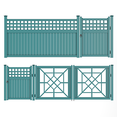 Versatile PVC Fence for Various Spaces 3D model image 1 