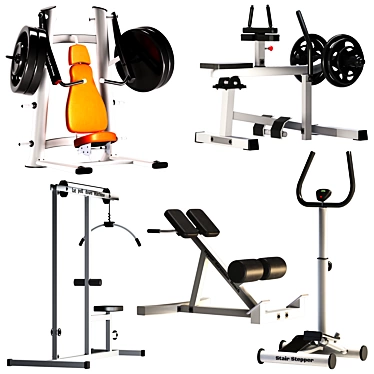 Realistic 3D Gym Equipment: Perfect for Fitness Enthusiasts 3D model image 1 