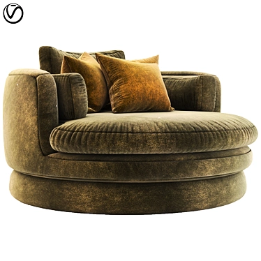 Luxury Velvet Arm Chair 3D model image 1 