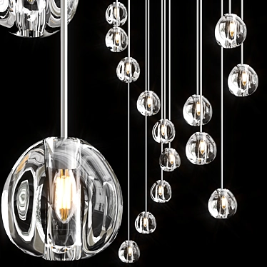 Mesmerizing Crystal Pendant Light 3D model image 1 