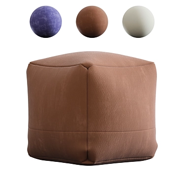 West Elm Cotton Canvas Pouf 3D model image 1 