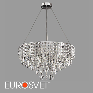 Elegant Crystal Pendant Chandelier 3D model image 1 