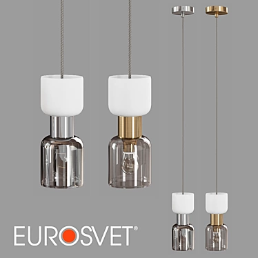 Tandem Glass Pendant Lamp Eurosvet 3D model image 1 