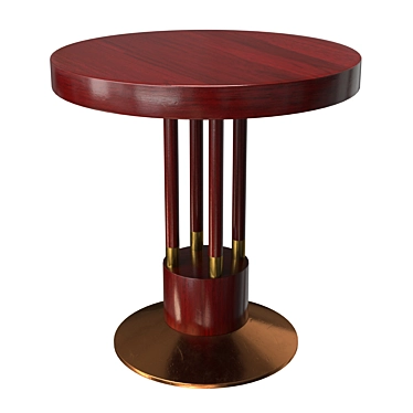 Vienna Art Nouveau Copper Coffee Table 3D model image 1 