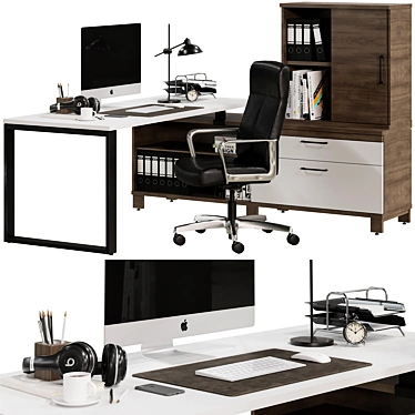 Modern Office Furniture Set 3D model image 1 