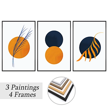 Elegant Wall Art Set No. 3534 3D model image 1 