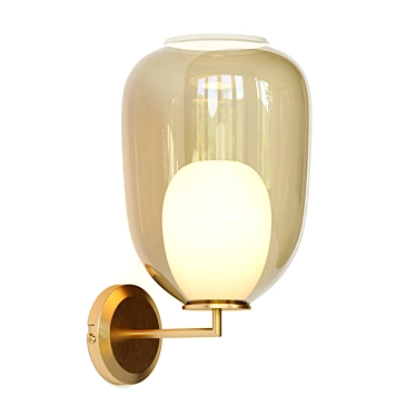 Brass Double Glass Bumble Lamp 3D model image 1 