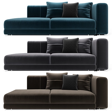 Mnoxet Modern Design Sofa: Enhanced Comfort & Style 3D model image 1 