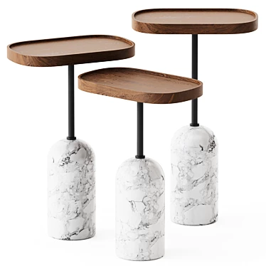 Elegant Ekero Oval Side Tables 3D model image 1 
