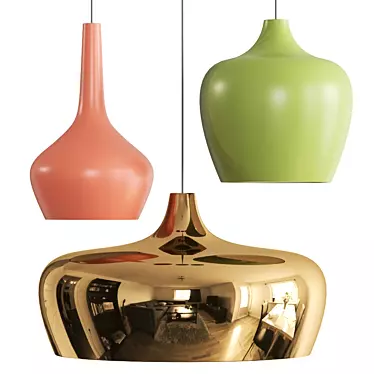 Elegant GOLDIE Ceramic Pendant Lamp 3D model image 1 