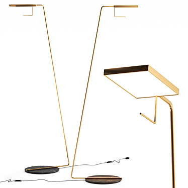 Sleek Blade Floor Lamp: Adjustable LED Metal Beauty 3D model image 1 