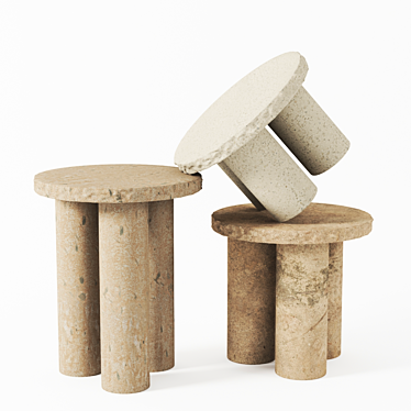Natural Stone Table - Elegant and Durable 3D model image 1 