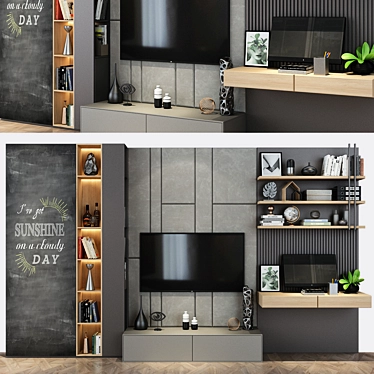Elegant Oak Cabinet Furniture 3D model image 1 