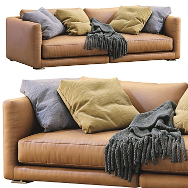 Poliform Bristol Leather Sofa 3D model image 1 