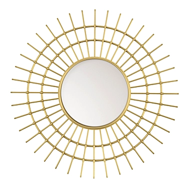 Golden Sunburst Decorative Mirror 3D model image 1 