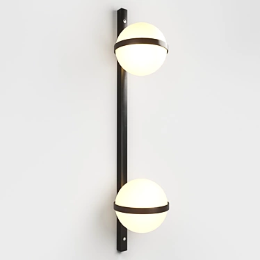 Modern Black Metal Wall Lamp with Adjustable Height 3D model image 1 