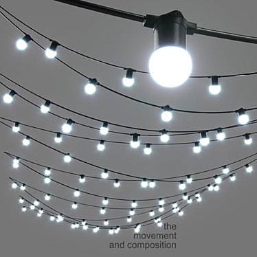 Customizable Garland Belt Lights 3D model image 1 