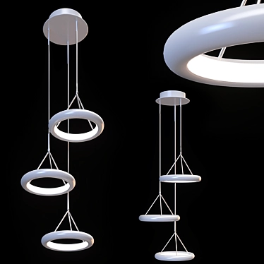 Freya BLIS 3-Ring Pendant Luminaire 3D model image 1 