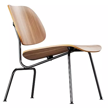 Modern Scandinavian Design Vitra Plywood Lounge Chair Metal 3D model image 1 