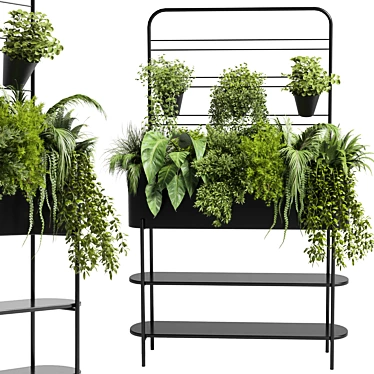 Black Metal Flower Box for Indoor Plants 3D model image 1 