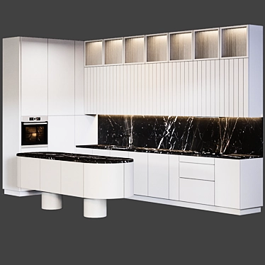 Modern White Kitchen 2015 3D model image 1 