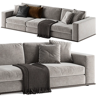 Luxurious Minotti Hamilton Sofa: Premium 3-Seater 3D model image 1 