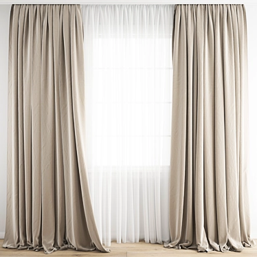 Polygonal Model Curtain - High Quality Design 3D model image 1 