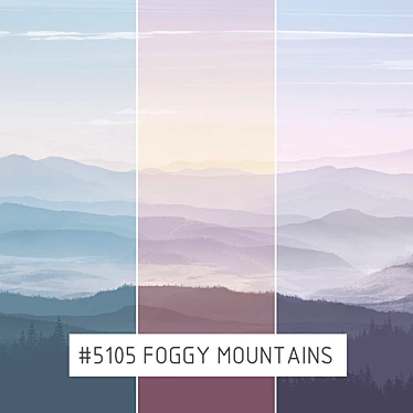 Misty Mountain Peaks | Eco-friendly Wallpaper 3D model image 1 