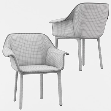 Sleek Porro Draped Chair 3D model image 1 