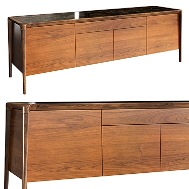 Sleek Walnut Sideboard: Roche Bobois Brio 3D model image 1 