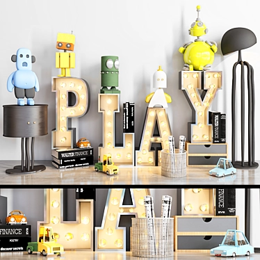 Playful Kids Room Decor Set 3D model image 1 