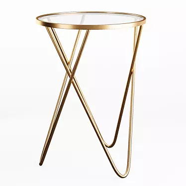 Sleek Glass-top Side Table 3D model image 1 