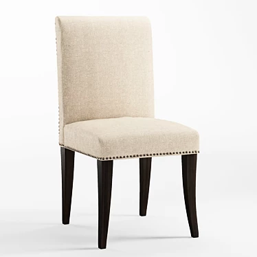 Elegant Nailhead Upholstered Chair 3D model image 1 
