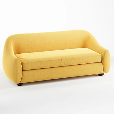 Modern Curved Yoji Sofa 3D model image 1 