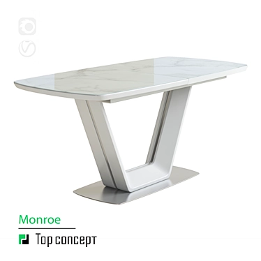 Monroe Extendable Dining Table (160 + 40 cm) 3D model image 1 