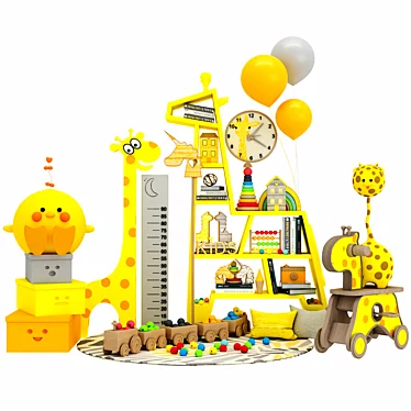 Giraffe Toy Shelf: Fun and Functional 3D model image 1 