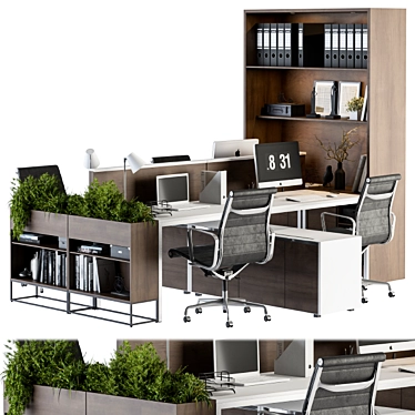 Sleek Office Furniture Set 3D model image 1 