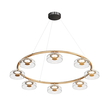 Elegant LED Glass Pendant Lamp 3D model image 1 