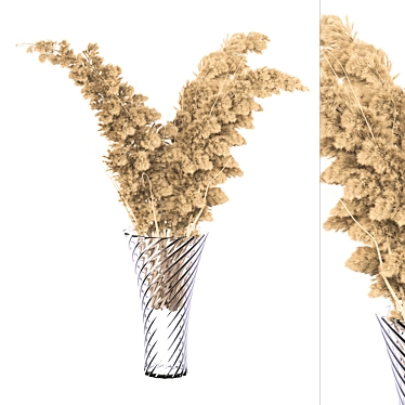 Exquisite Pampas Bouquet: Detailed & High-Quality 3D model image 1 