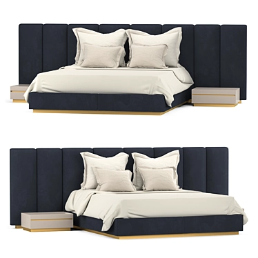 Fendi Casa Delano Bed: Luxury and Elegance 3D model image 1 