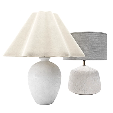 Elegant ZARA HOME Lamp Set 3D model image 1 