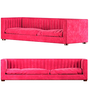 Sleek Red Modern Sofa 3D model image 1 