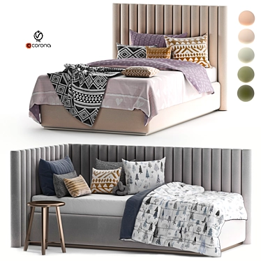 Cozy Sleep Set: Bed Day 35 3D model image 1 